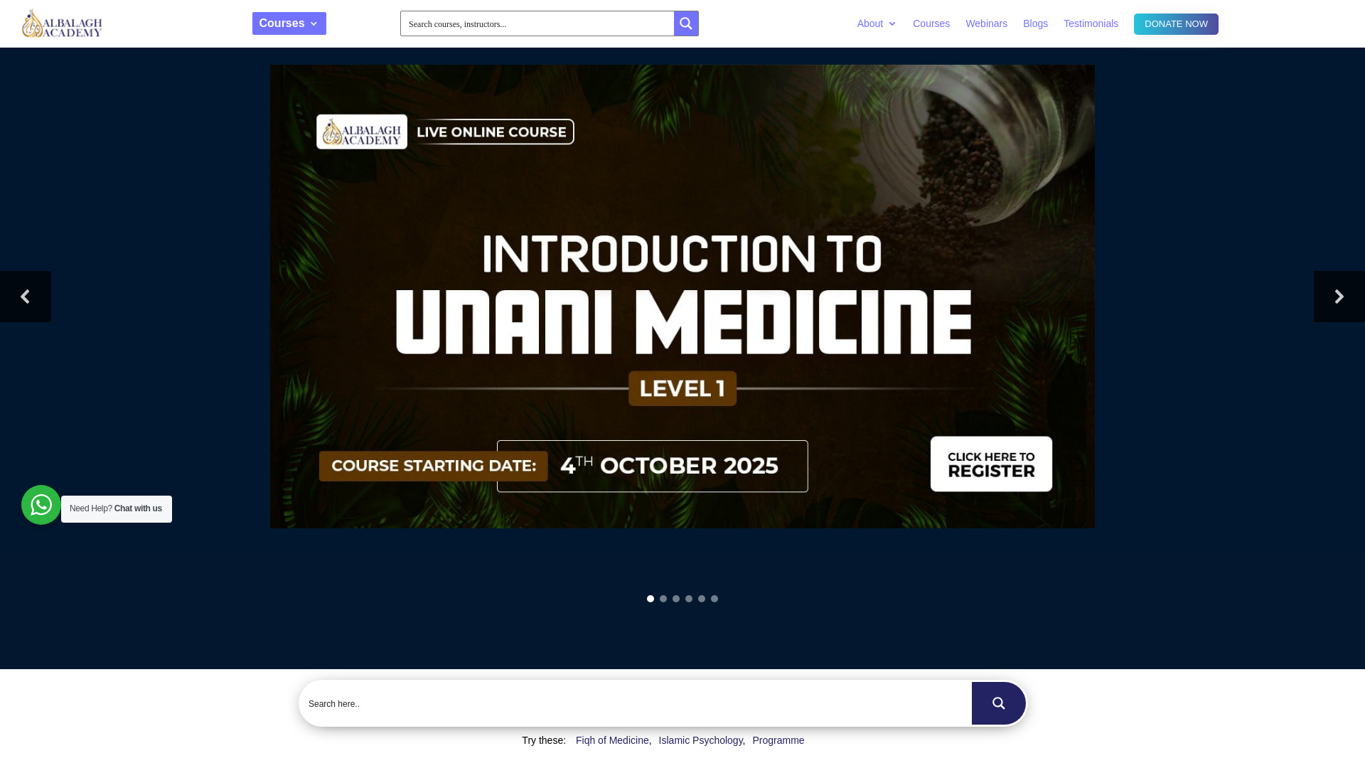 Al Balagh Academy homepage screenshot